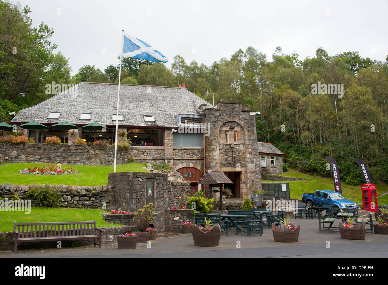 Restaurant, Loch Katrine, Loch Lomond and the Trossachs National Park, Scotland, Great Britain, Europe , Gasthaus, See Katrine, Stock Photo