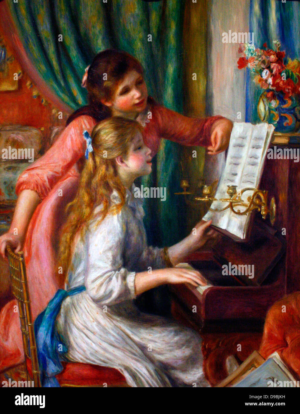 Pierre Auguste Renoir 1841-1919, Girls at a piano, 1892. Stock Photo