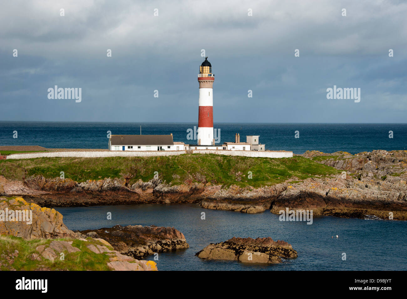 Buchan Ness Lighthouse, Boddam, Aberdeenshire, Scotland, Great Britain, Europe , Buchan Ness Leuchtturm, Boddam, Aberdeenshire, Stock Photo