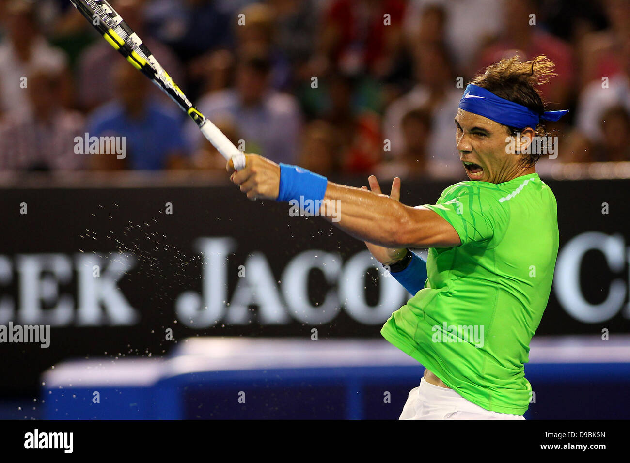 Rafael Nadal Australian Open 2012 - Men's Final - Novak Djokovic vs. Rafael  Nadal. Novak Djokovic defeated Rafael Nadal in a five-set, five-hour final  Melbourne, Australia - 29.01.12 *** Stock Photo - Alamy