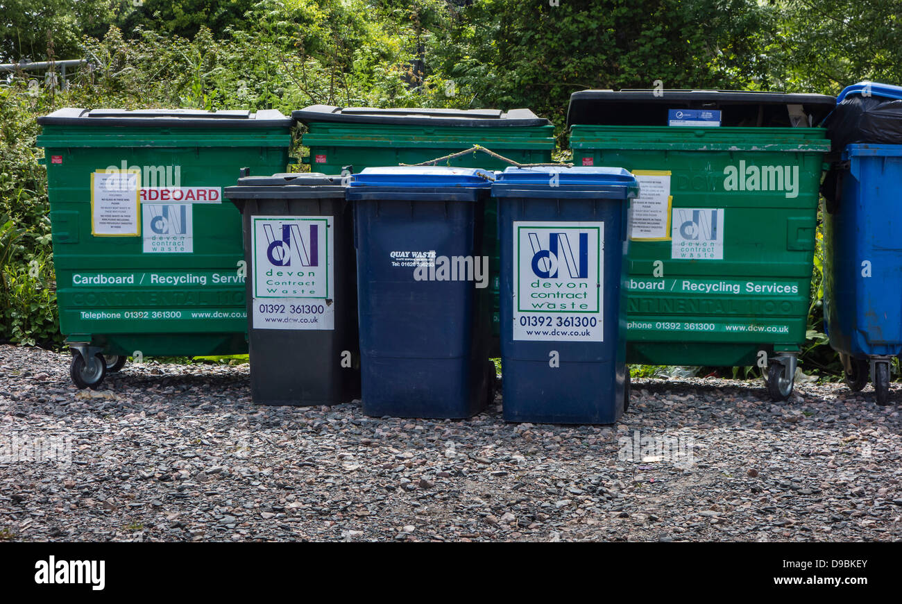 Refuse Wheelie Bins, Devon, England, UK Stock Photo Alamy