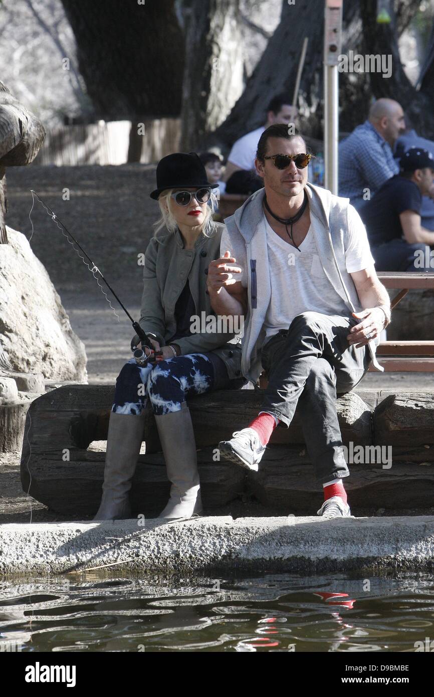 Gwen Stefani and her husband Gavin Rossdale spend the day fishing at