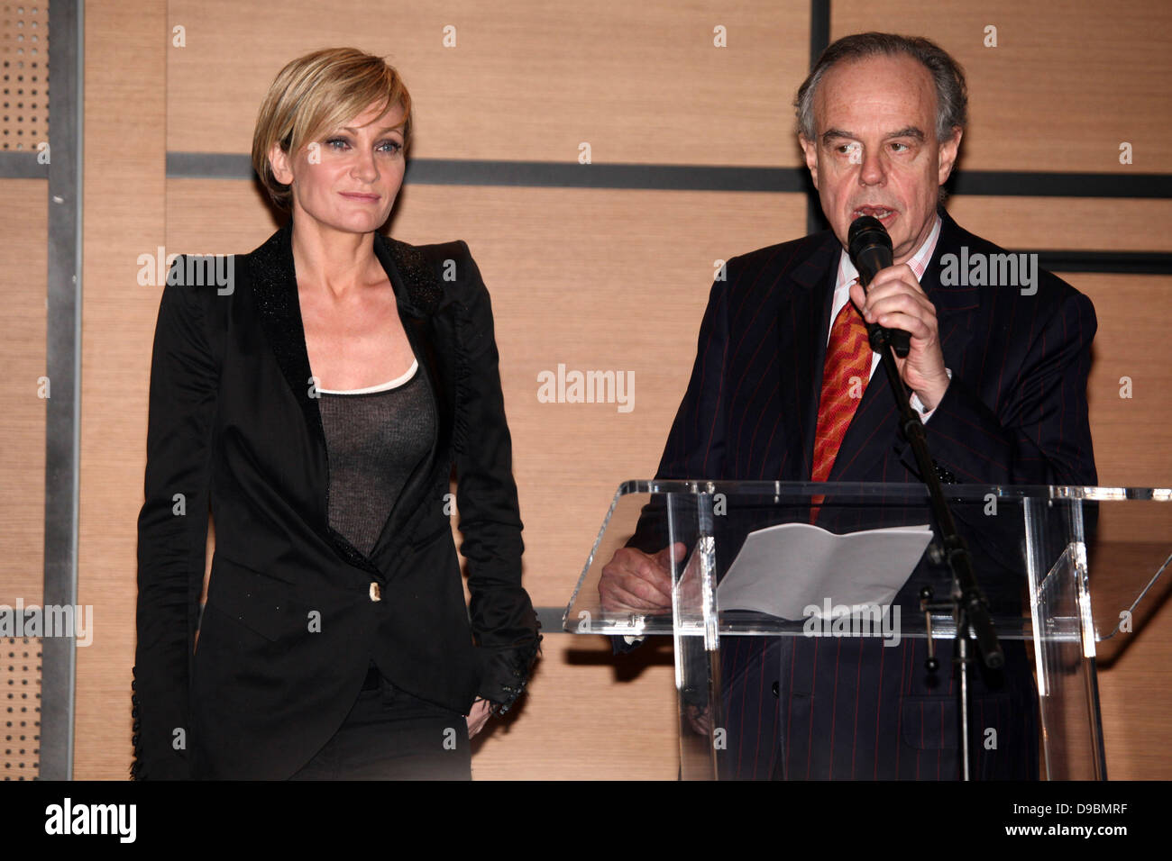 Patricia Kaas receives the title of Chevalier des Arts et des Lettres by Frederic Mitterrand NRJ Music Awards - Ceremony Cannes, France - 28.01.12 Stock Photo