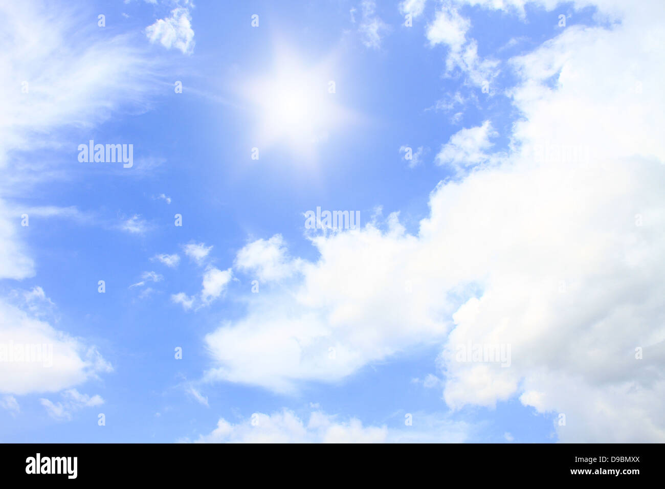 sun and bluesky in summer Stock Photo