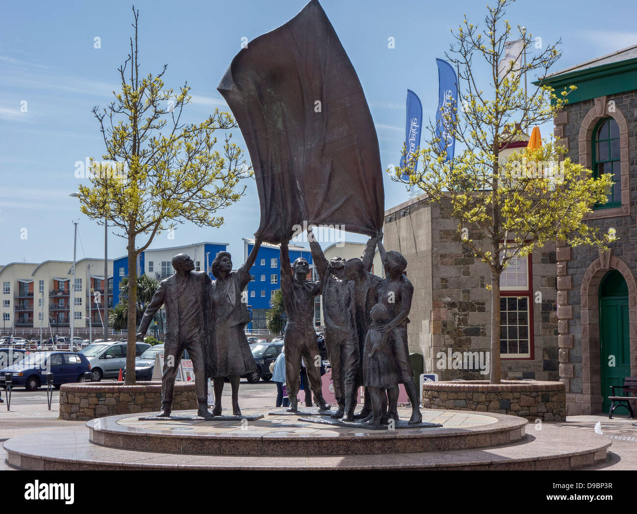 Jersey, St.Helier, Liberation Sculpture, Liberation Square, Channel Islands Stock Photo