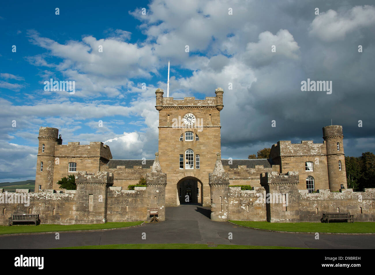 Clock tower court, Culzean Castle, Maybole, Scotland, Great Britain, Europe , Uhrturm Gebaeude, Schloss Culzean Castle, Maybole, Stock Photo