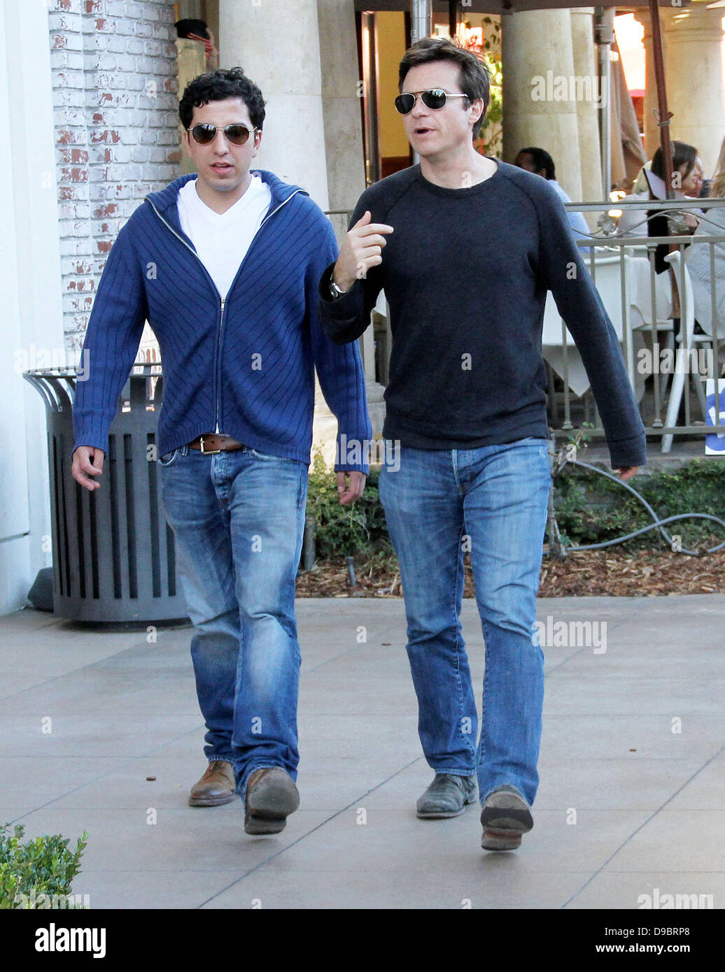 Jason Bateman and a friend are seen walking through The Grove West