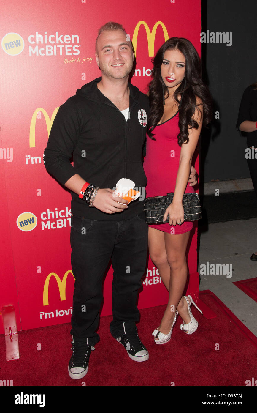 Nick Bollea and Guest McDonald's launches Chicken McBites - Arrivals Los Angeles, California - 26.01.12 Stock Photo