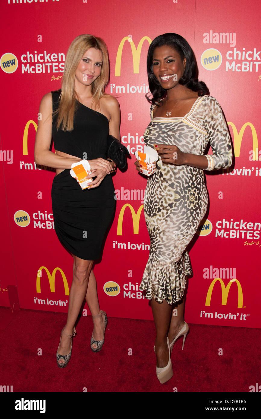 Brandi Glanville and Omarosa Manigault Stallworth McDonald's launches Chicken McBites - Arrivals Los Angeles, California - 26.01.12 Stock Photo