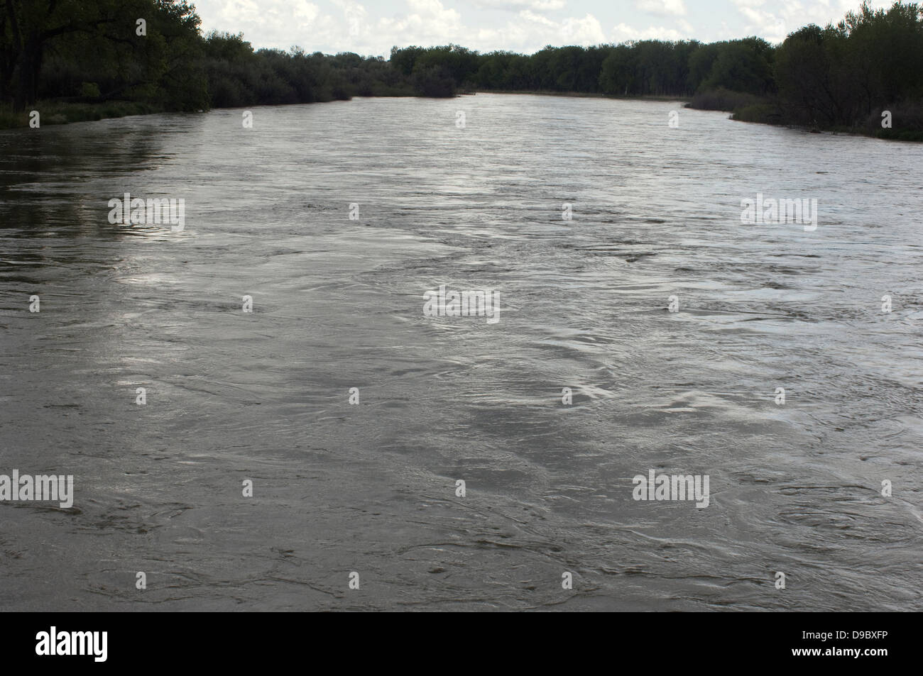 North Platte River at flood stage along the Oregon and Mormon Trails, Nebraska. Digital photograph Stock Photo