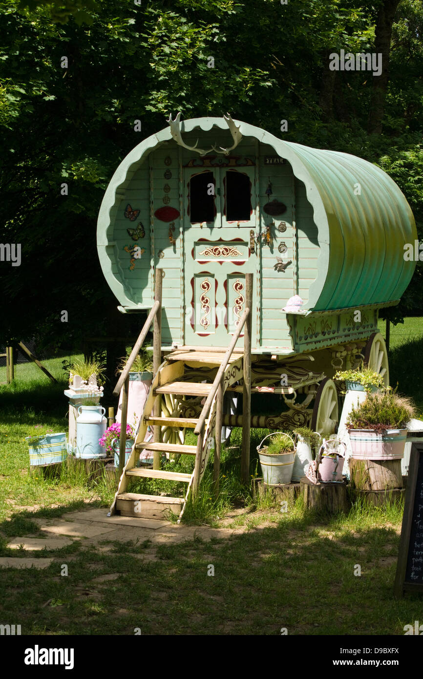The Gypsy Caravan at Prinknash Deer and Bird Park Gloucestershire. Stock Photo