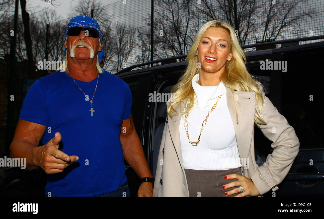 Hulk Hogan and new wife Jennifer arriving at talksport radio studios