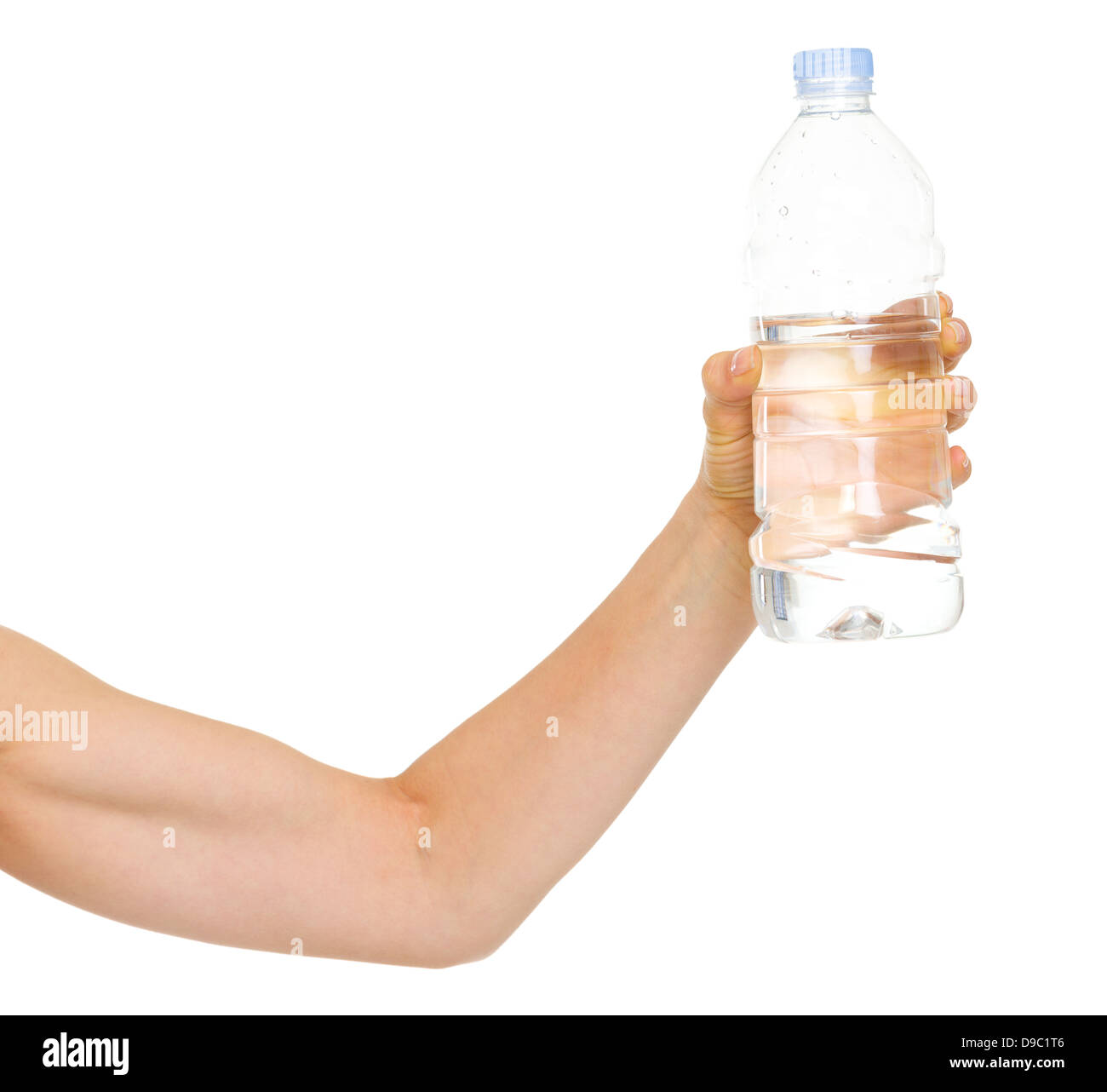 Close up on fitness young woman with bottle of water Stock Photo