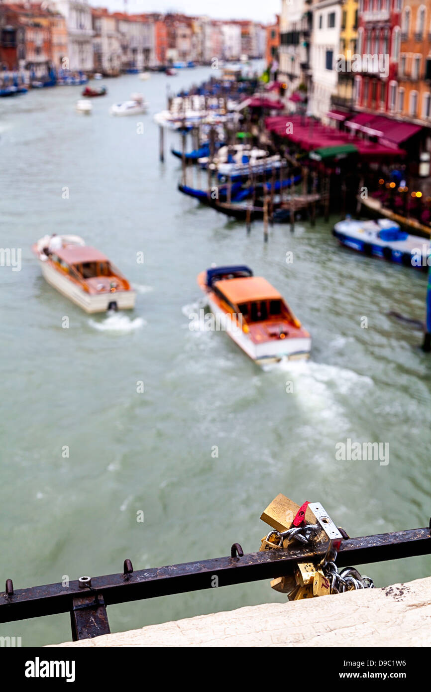 Locks from lovers on Rialto bridge, Venice, Italy Stock Photo Alamy