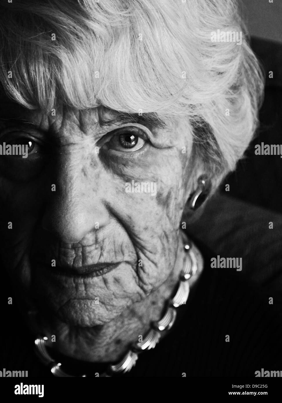 Portrait elderly lady Black and White Stock Photos & Images - Alamy