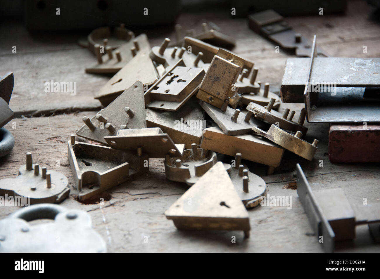 Internal Mechanism Parts of Door Locks Old Victorian Stock Photo Alamy