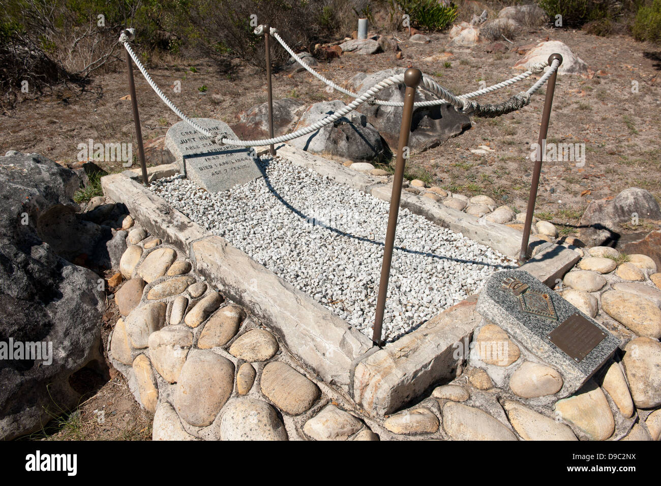 Grave of the dog Just Nuisance, Simon's Town, False Bay, South Africa Stock Photo