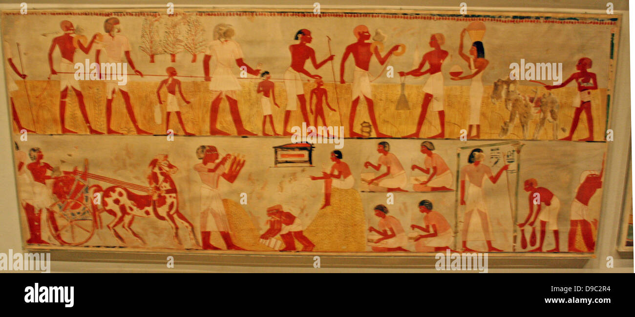 Egyptian wall paintings from The New Kingdom, facsimies of ancient Egyptian wall decoration
