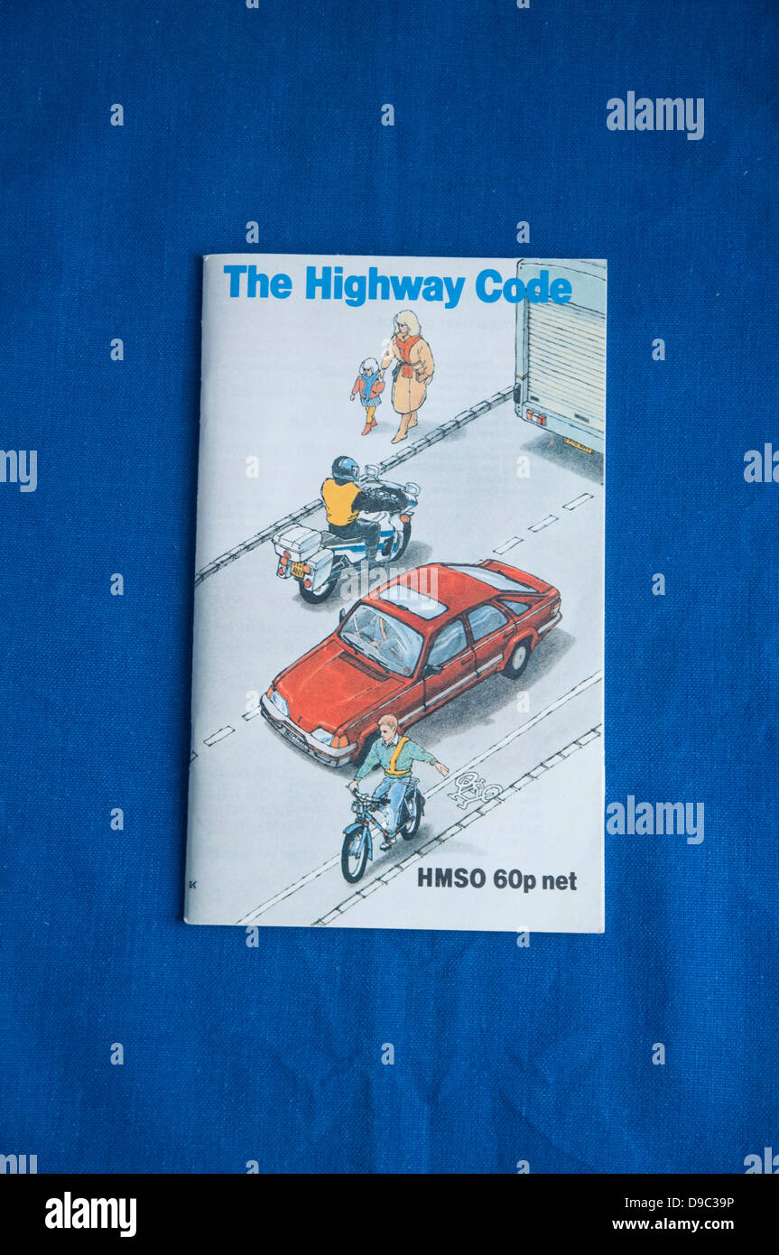 An out of date, retro, HMSO booklet of The Highway Code. UK. Stock Photo