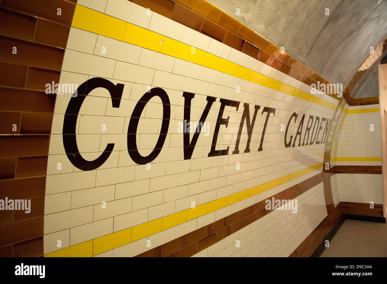 Covent Garden Tube Station Tiles Tiling Name Stock Photo Alamy