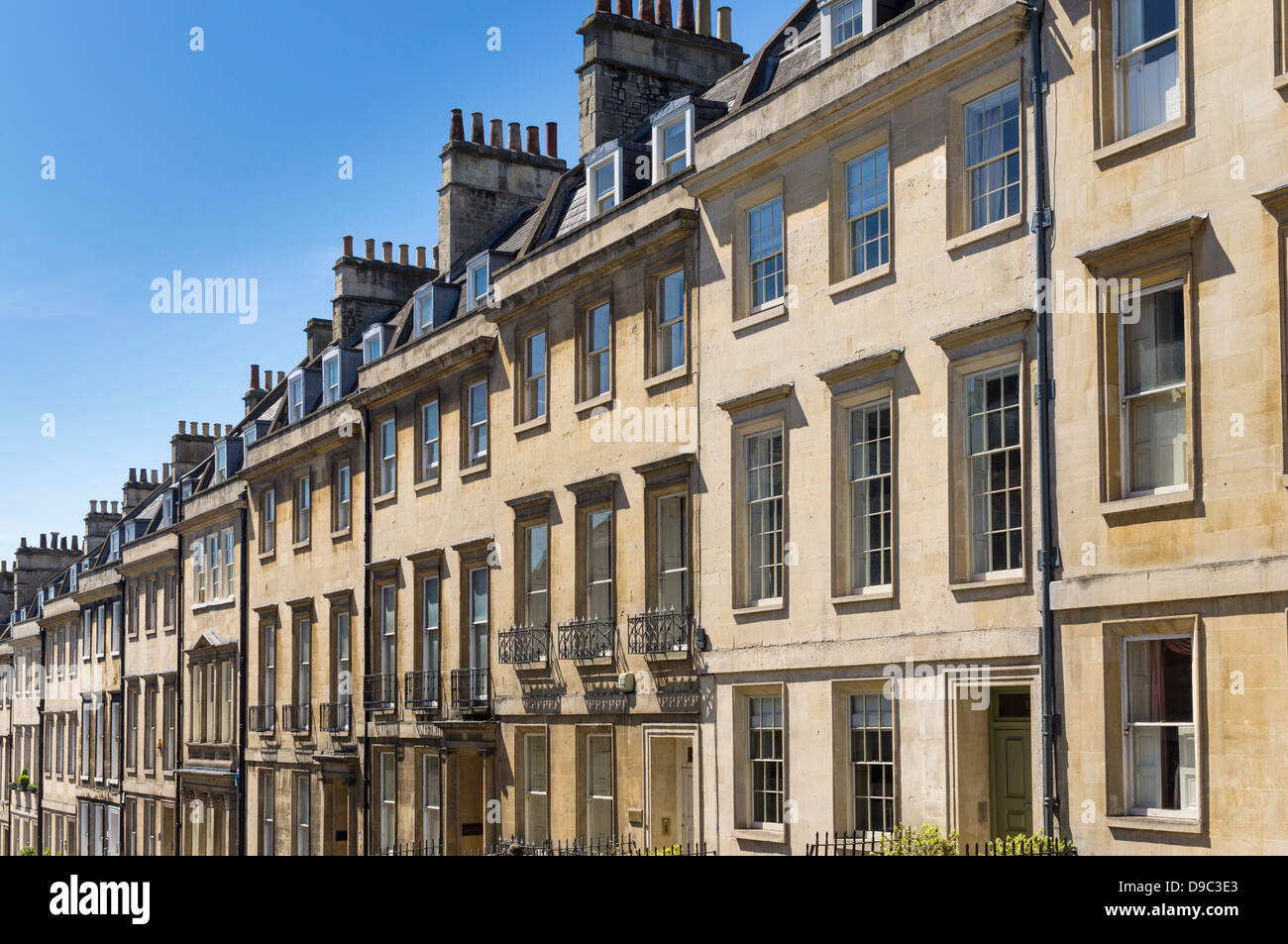 Terraced houses in an old street, England, UK Stock Photo