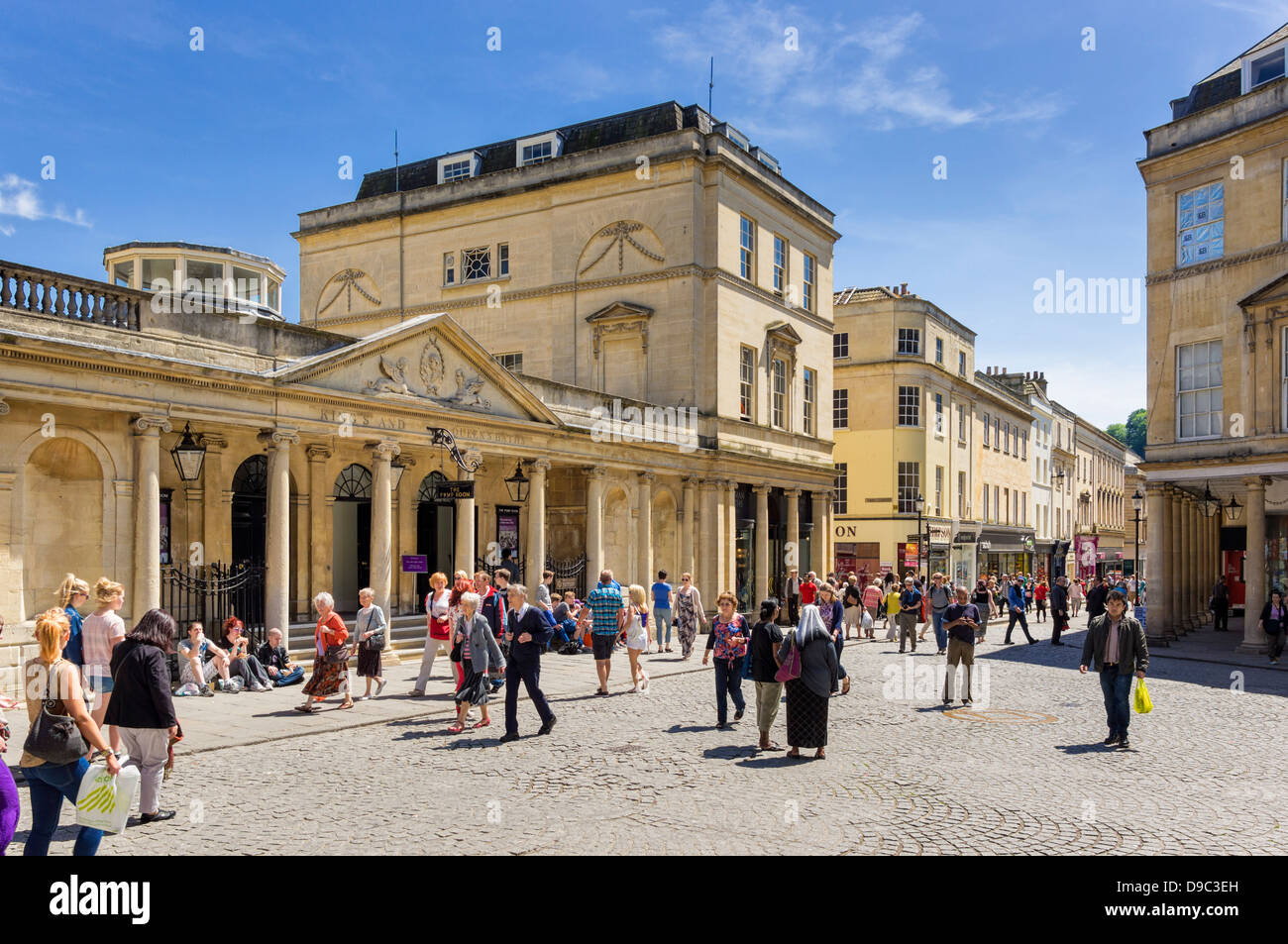 Roman Baths / Pump Rooms in Bath, Somerset, England, UK Stock Photo