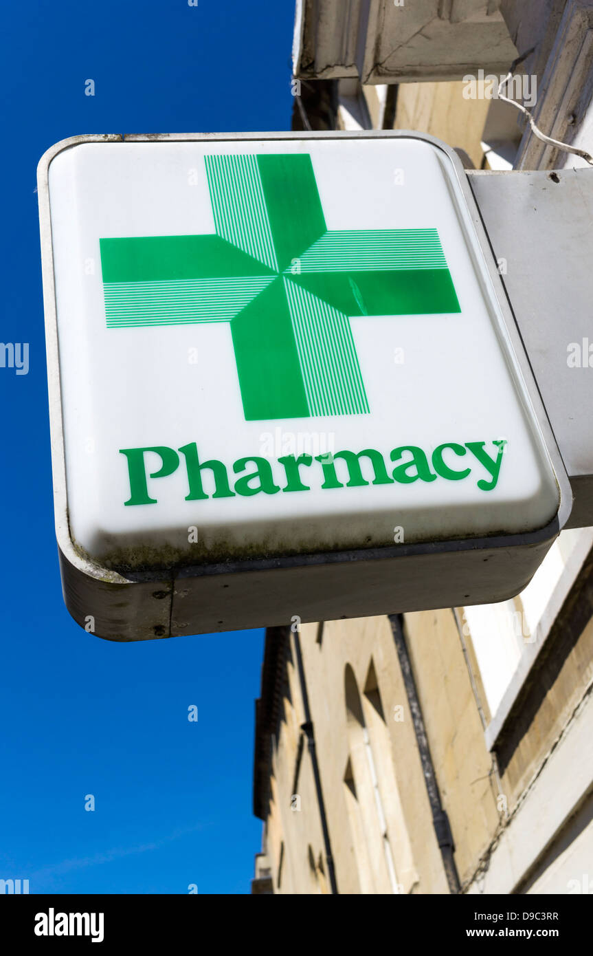 Pharmacy sign, UK Stock Photo