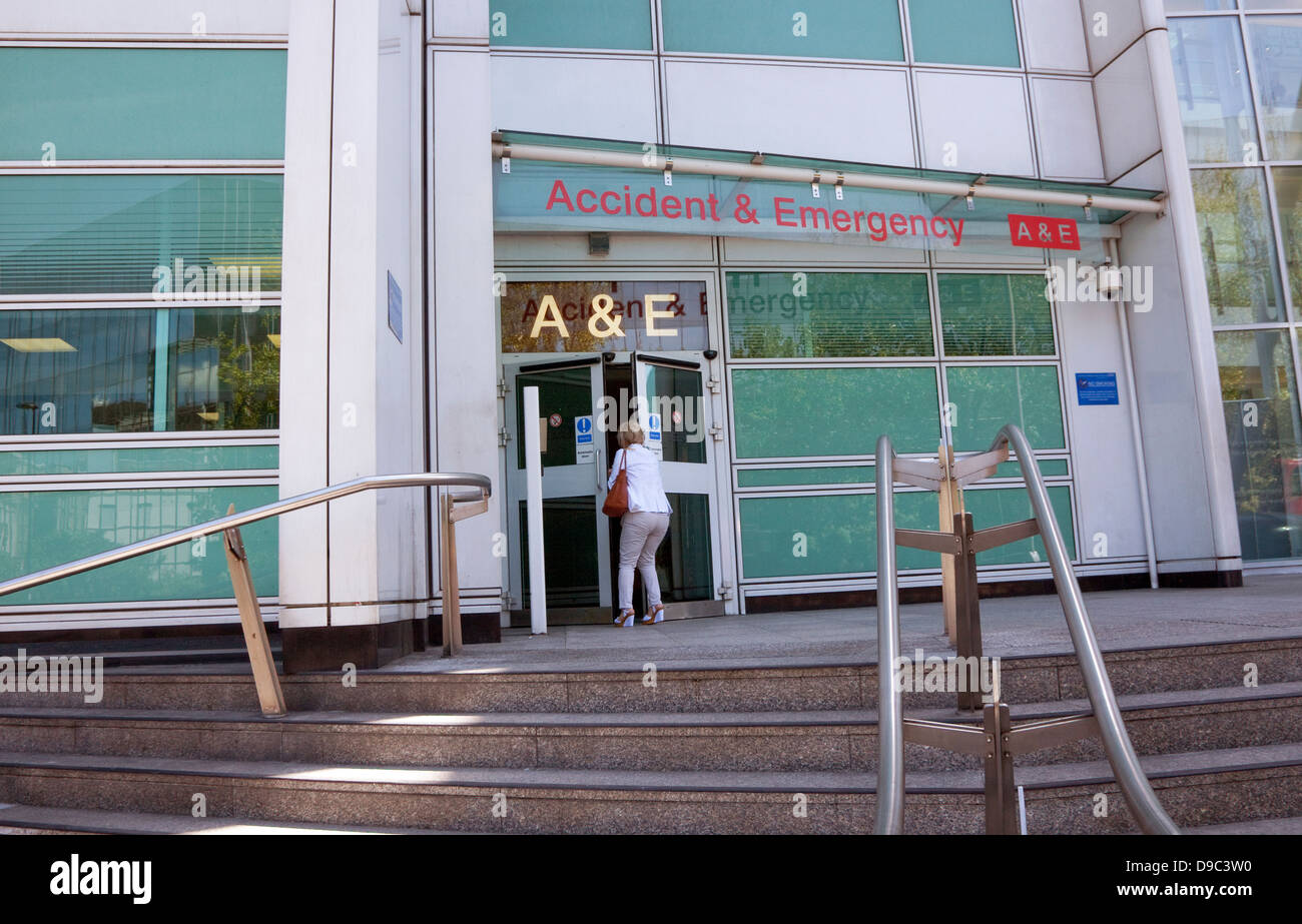 Entrance to A&E department of hospital, London Stock Photo - Alamy