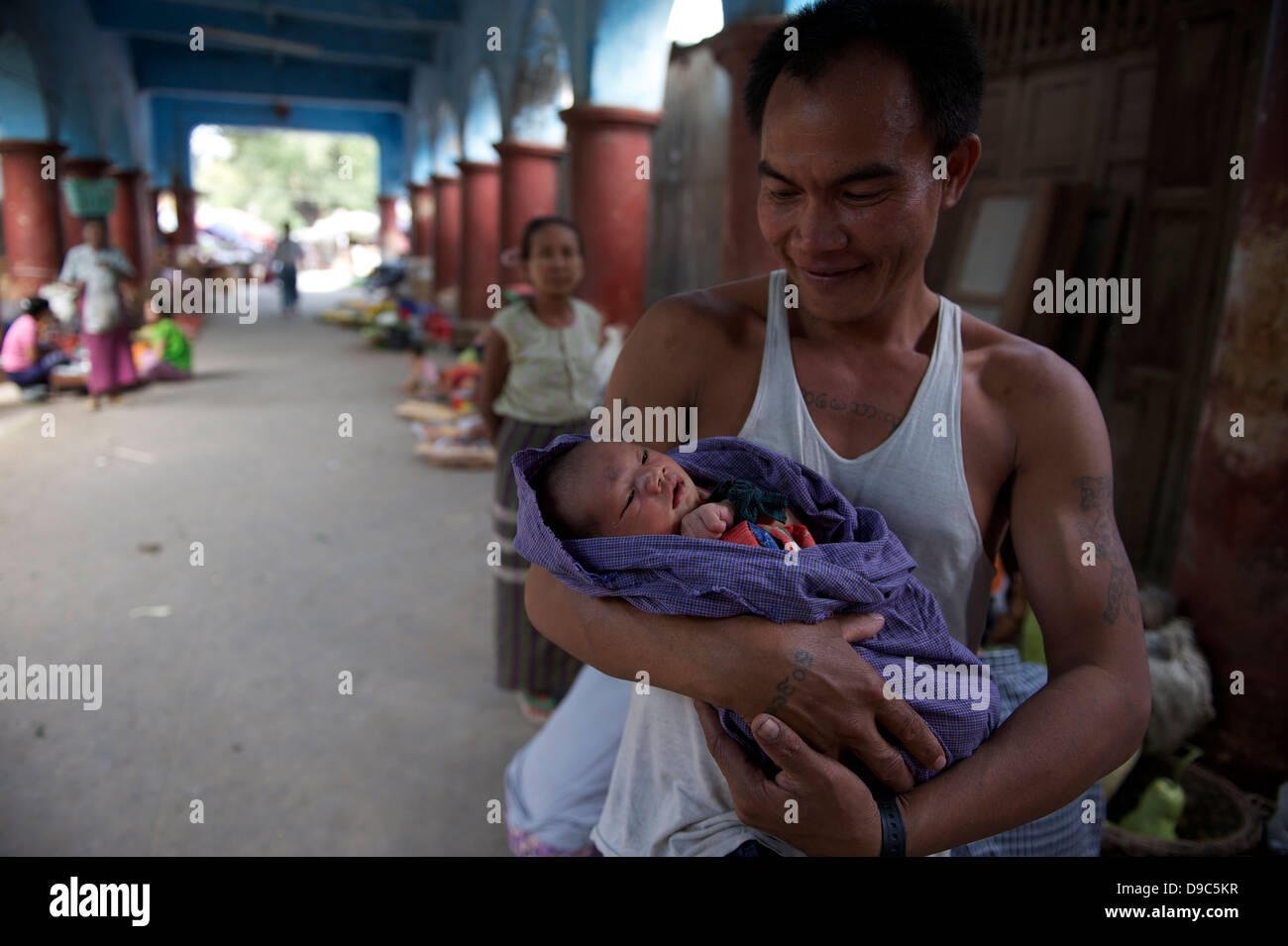 new born Burmese baby Stock Photo