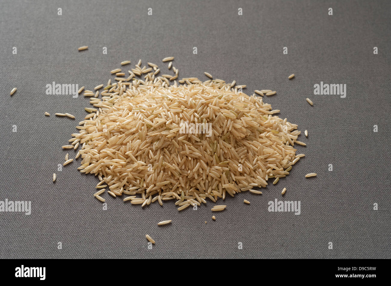 Closeup view of whole Basmati brown rice Stock Photo Alamy