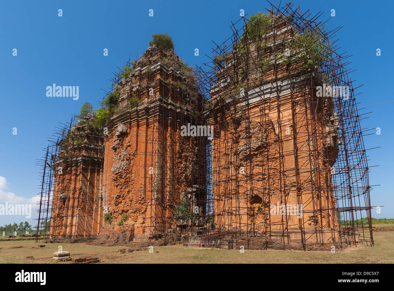 Vietnam, The three towers of Duong Long Cham towers. Stock Photo