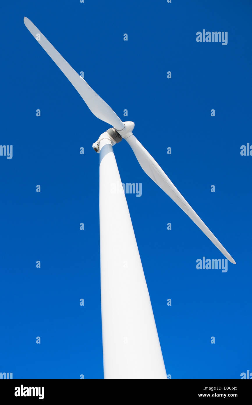 Wind turbine and blue sky Stock Photo - Alamy