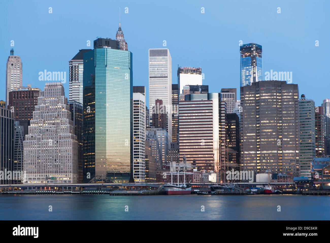 Manhattan skyline at dusk, New York City, USA Stock Photo - Alamy