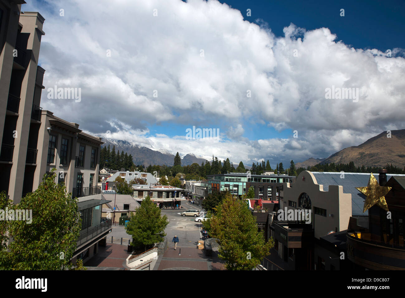 View of downtown, Queenstown, Otago District, South Island, New Zealand Stock Photo