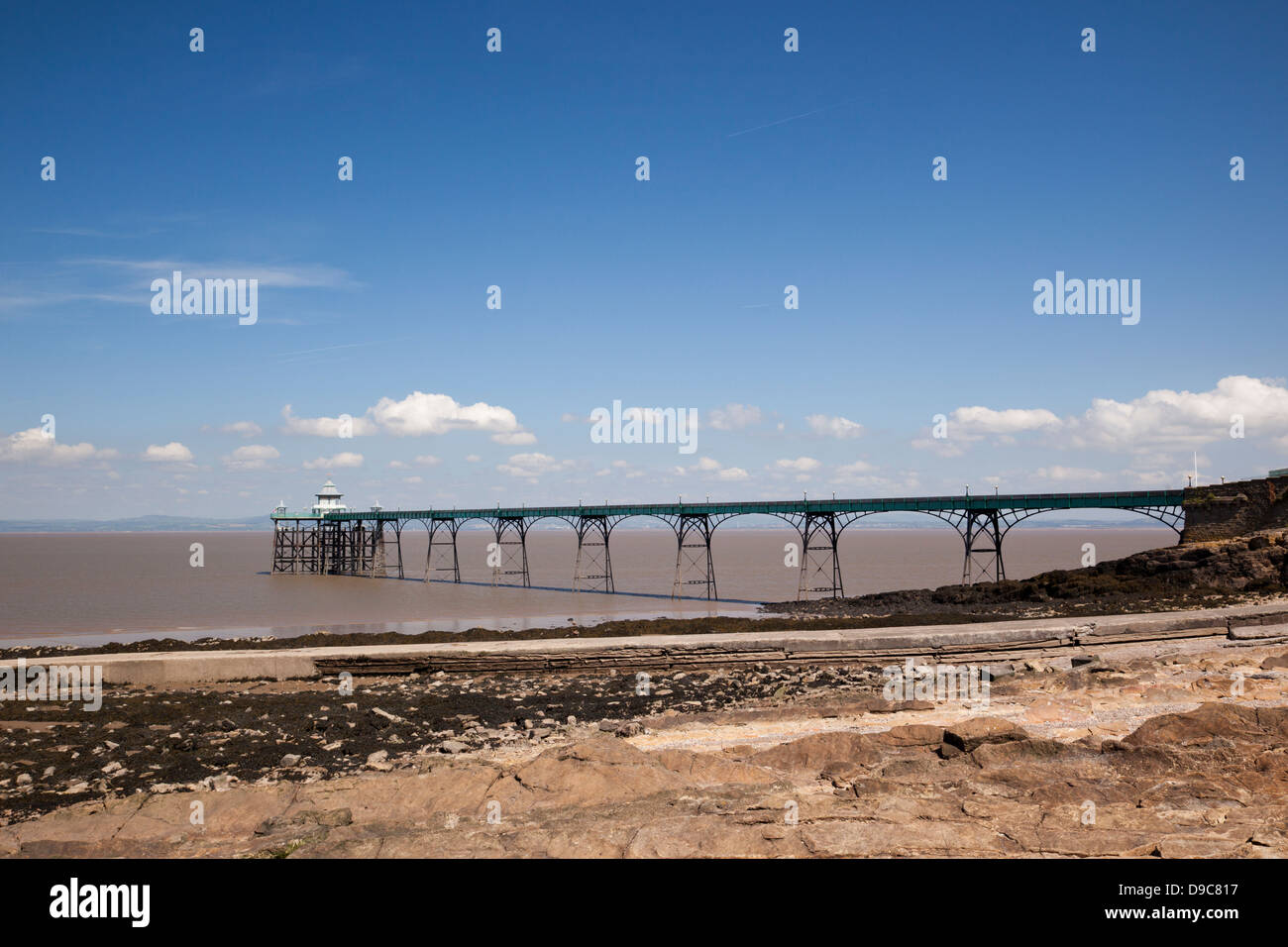 Clevedon Pier - A restored Victorian Pier which is a Grade I listed building in Somerset, England Stock Photo