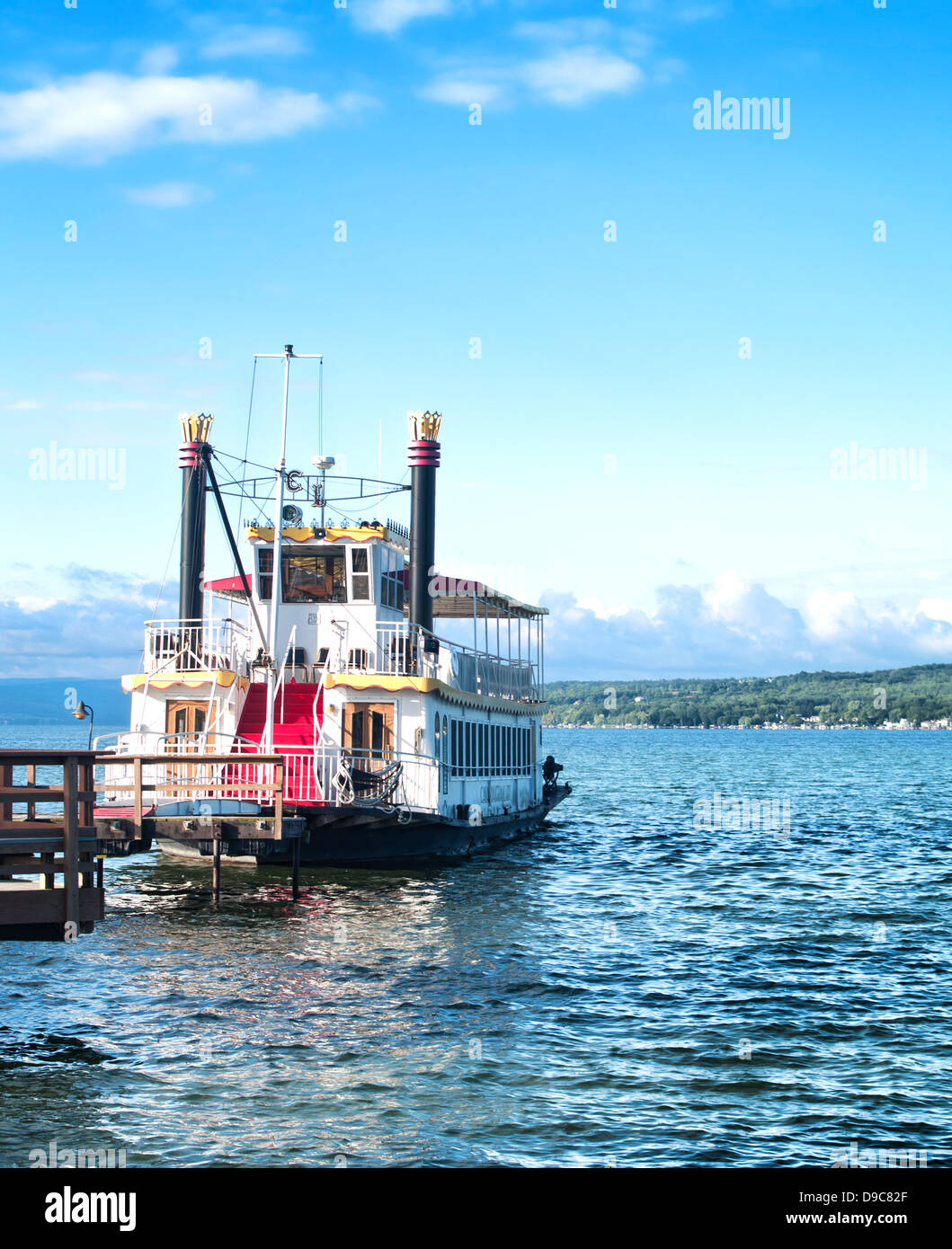 the canandaigua lady riverboat docked in canandaigua,new york Stock Photo