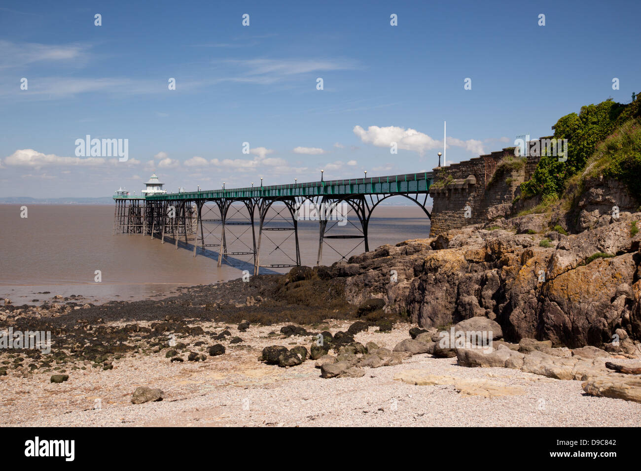 Clevedon Pier - A restored Victorian Pier which is a Grade I listed building in Somerset, England Stock Photo