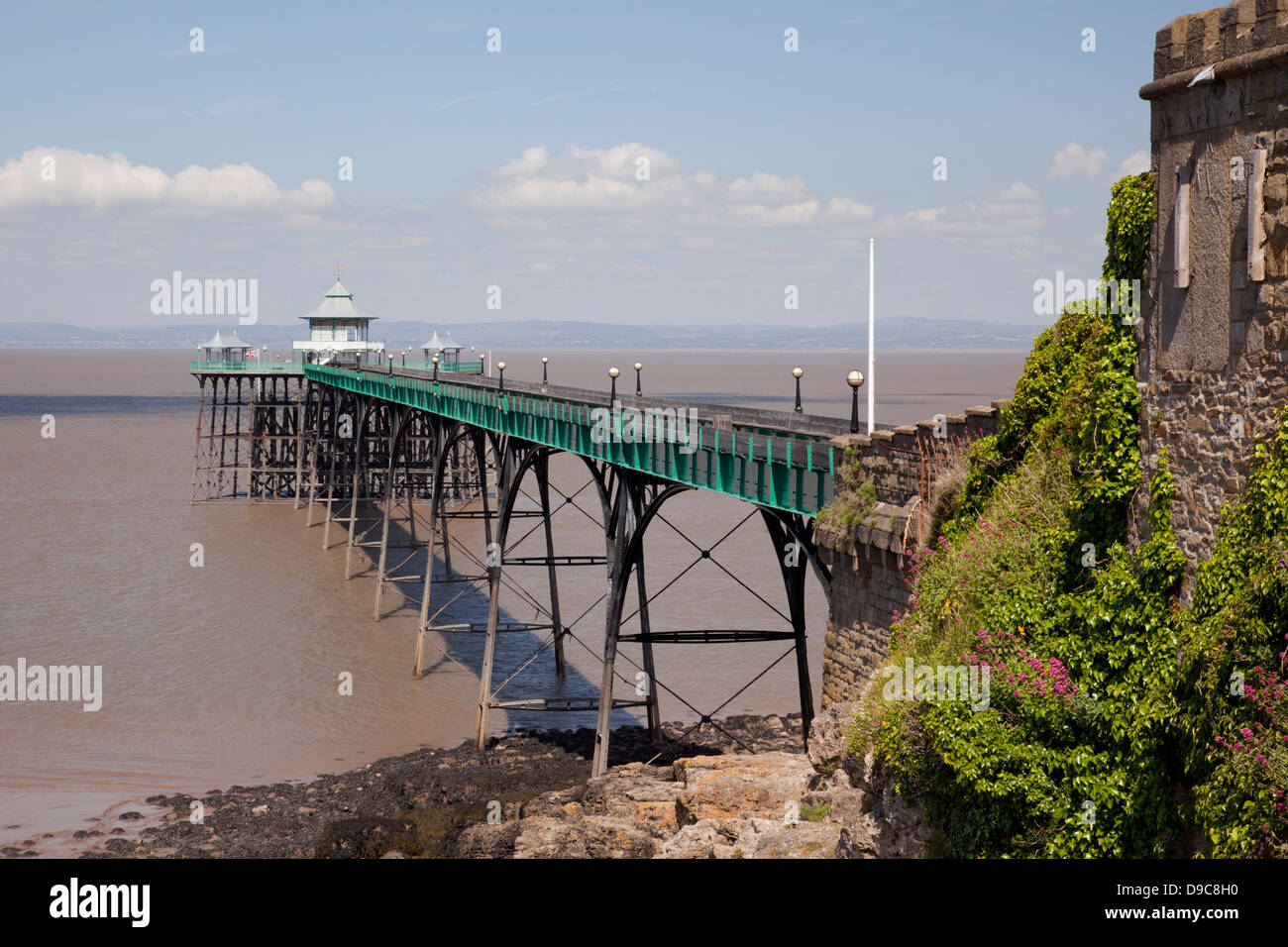 Clevedon Pier - A restored Victorian Pier which is a Grade I listed building in Somerset, England Stock Photo