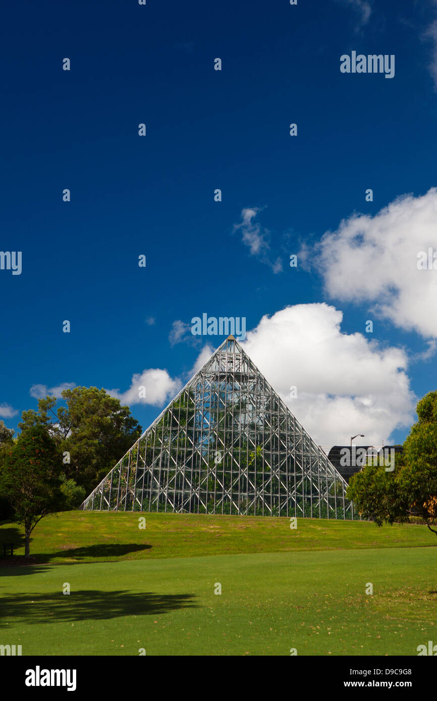 Pyramid glasshouse / greenhouse, The Royal Botanic Gardens, Sydney, Australia Stock Photo