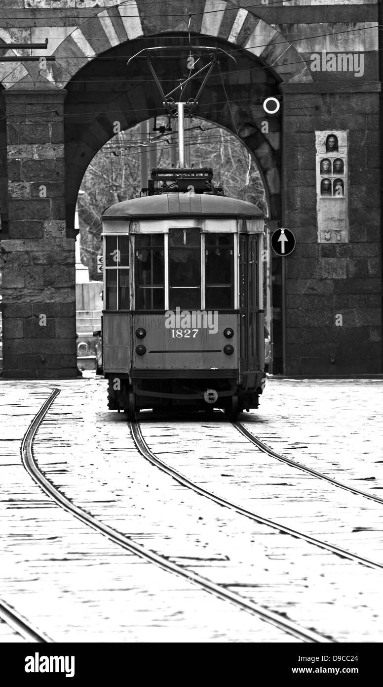 tram. Italy Stock Photo