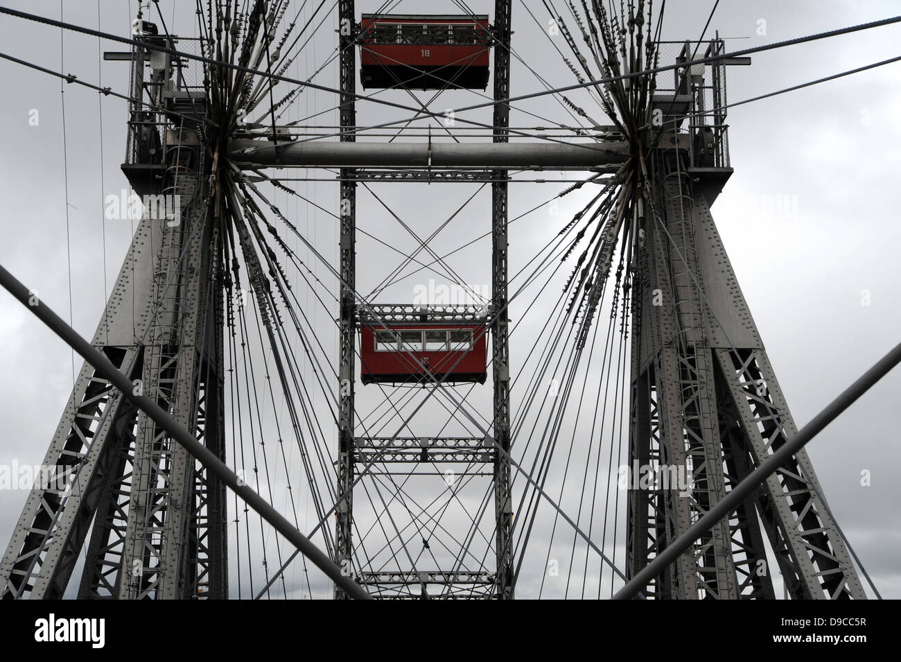 Famous ferris wheel in prater park, vienna, austria Stock Photo