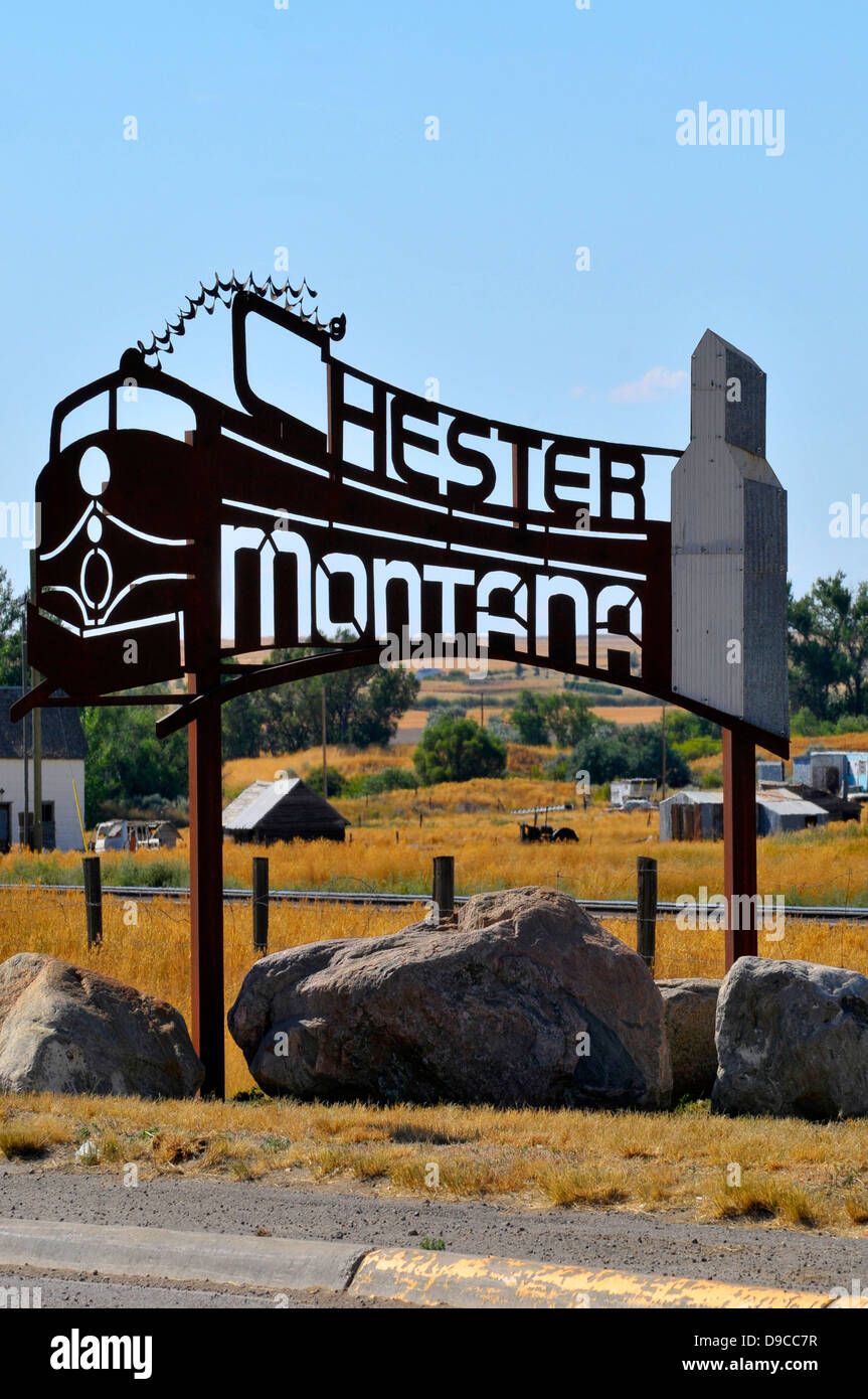 Chester Montana US Route 2 Stock Photo Alamy
