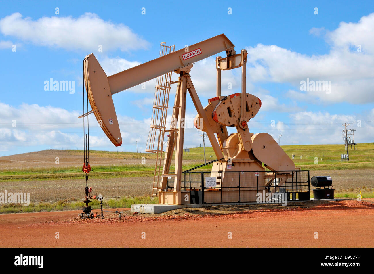 Natural Gas Pumping Station and Tanks North Dakota ND US Stock Photo
