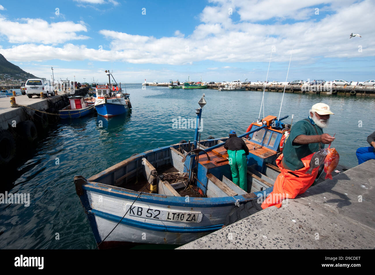 Fishing boats in the harbour, Kalk Bay, False Bay, South Africa Stock Photo