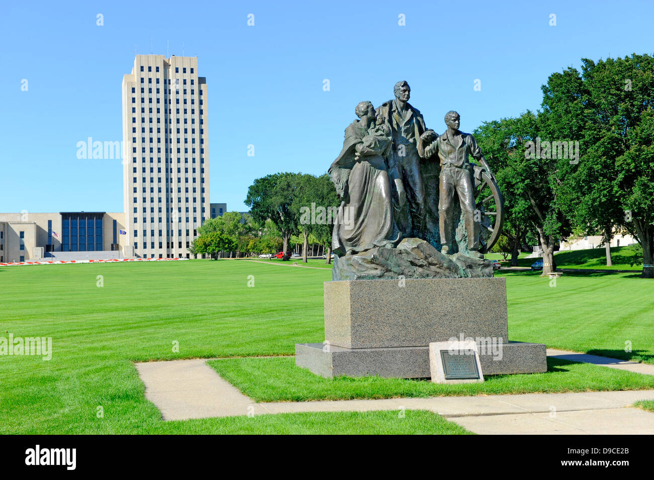 North Dakota State Capitol Bismarck ND Pioneer Family Memorial Stock
