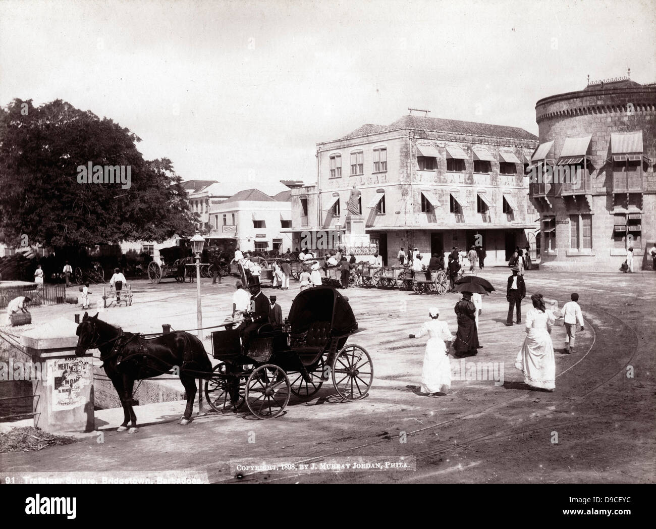 Trafalgar Square, Bridgetown, Barbados, 1898, by J. Murray Jordan Stock Photo