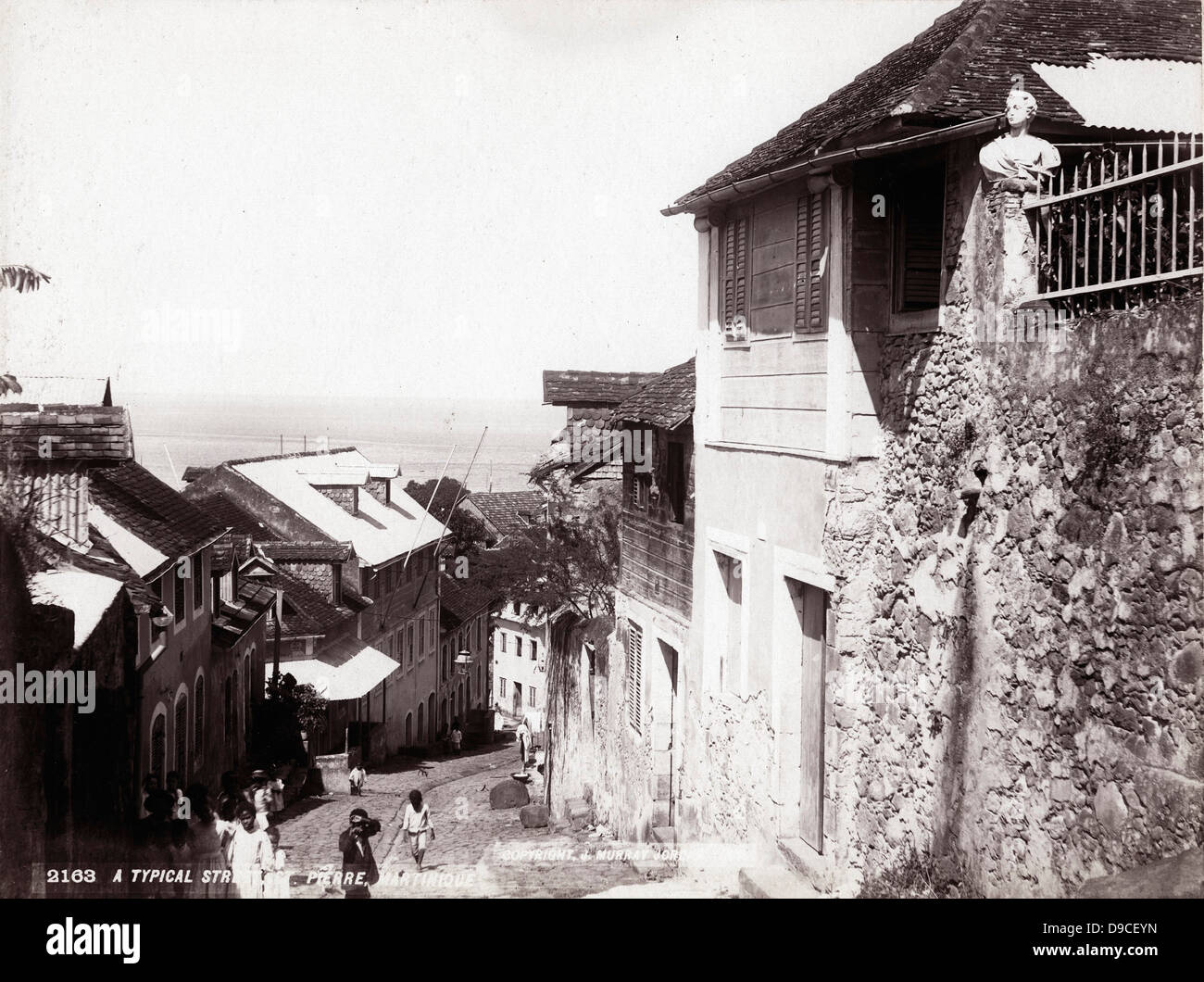 A Street in St Pierre, Martinique, 1898, by J. Murray Jordan Stock Photo