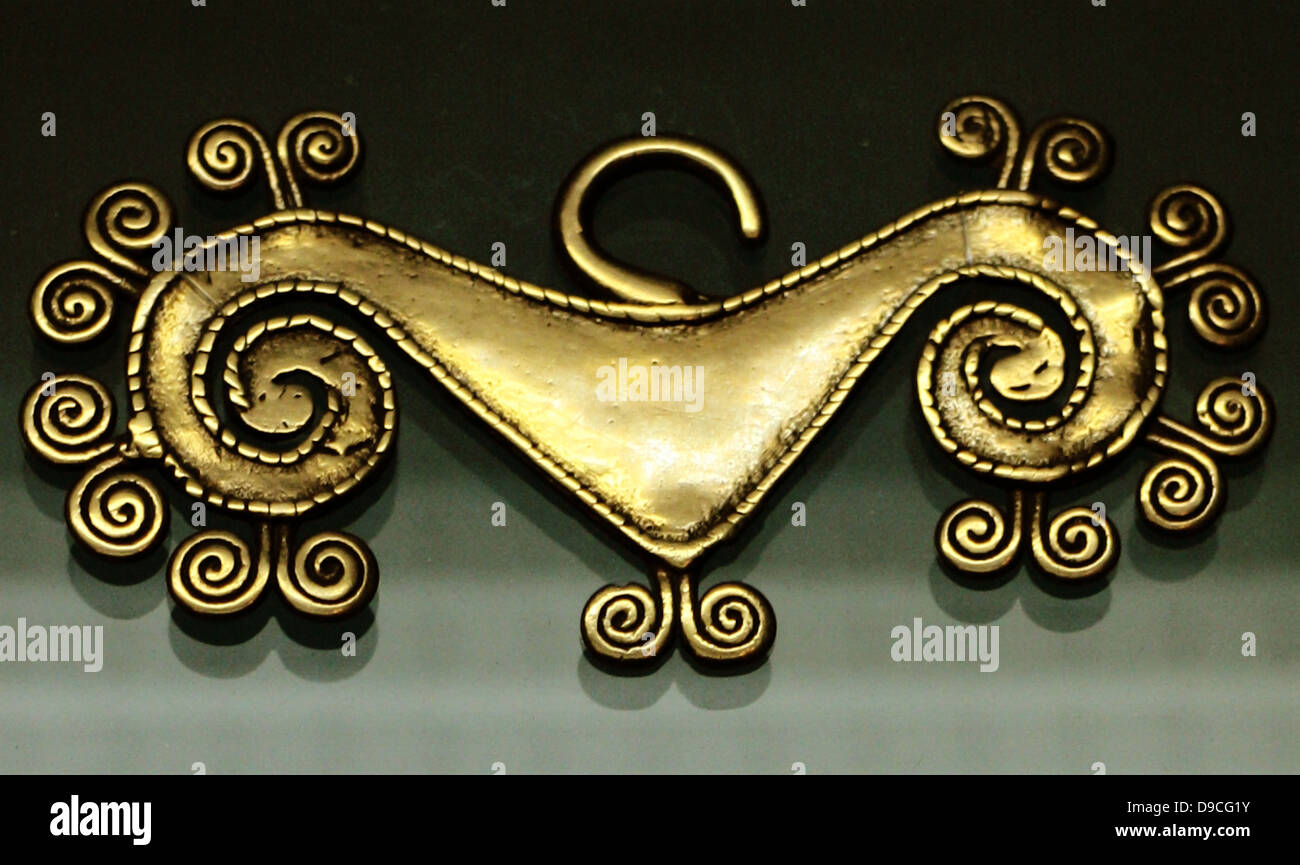 Colombian gold work, circa 1100-1500 AD. Stock Photo