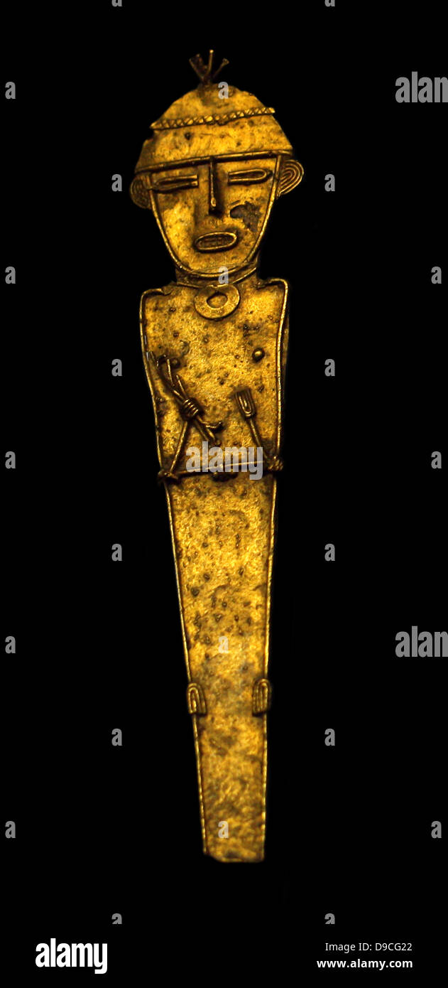 Colombian gold work, circa 1100-1500 AD. Stock Photo