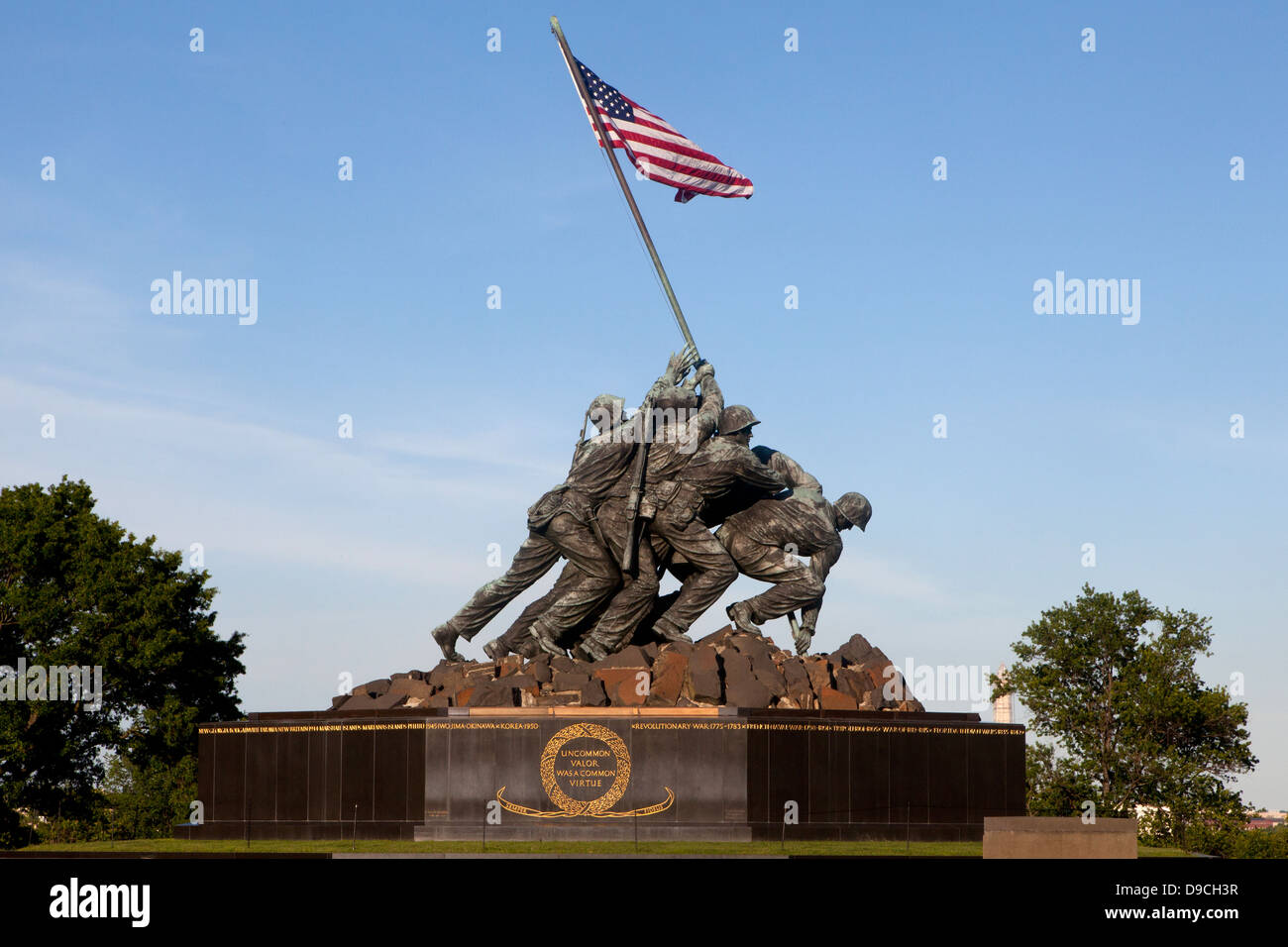 The Marine Corps War Memorial known as the Iwo Jima Statue June 4, 2013 in Arlington, VA. Stock Photo